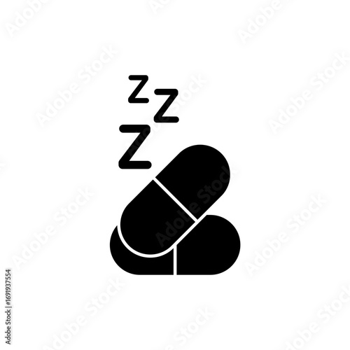 Icon a sleeping pill, isolated against a clean background.