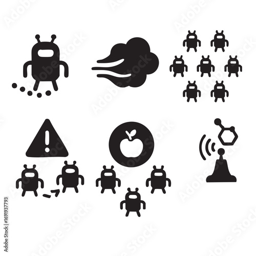Digital Pheromones & Swarm Robotics Communication Icons
