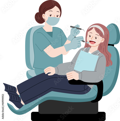 dentist examining patient mouth and teeth