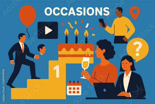 Celebration and social interaction: milestone moments and festivities illustrated