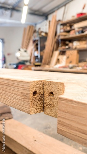 Wood Joint Inspection in Workshop