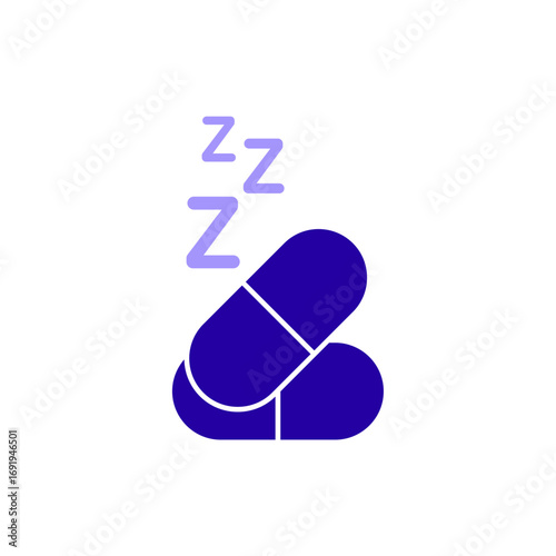 Icon a sleeping pill, isolated against a clean background.