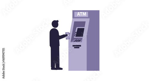 a person using an atm machine for banking transactions