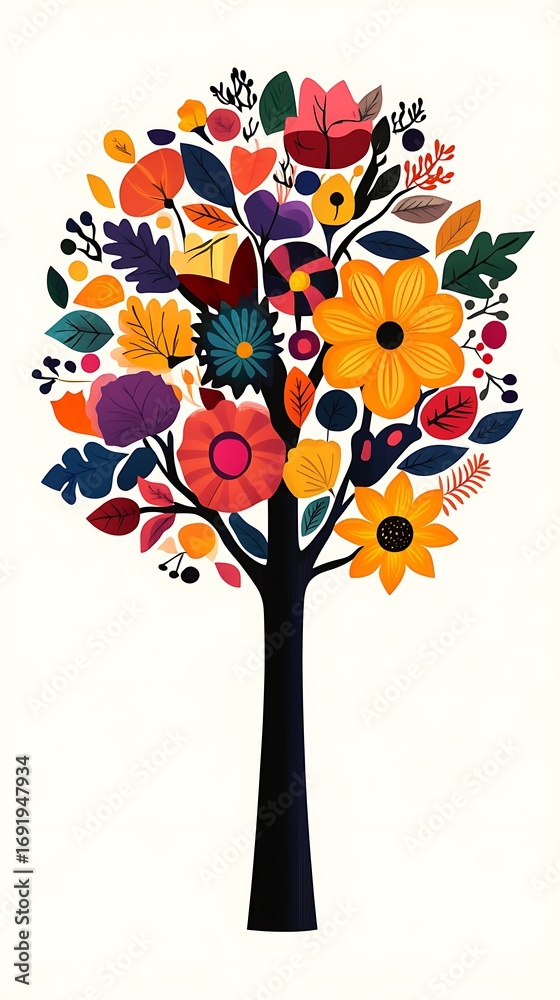 Fototapeta premium 彩り溢れる生命の木