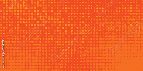 Dots halftone orange color pattern gradient texture with technology digital background. Dots pop art comics modern Dot polka best seller background