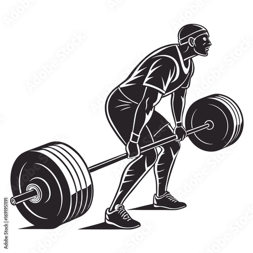man lifting weights