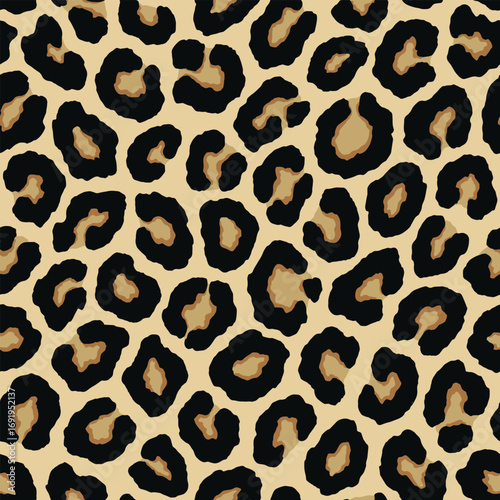 Leopard skin seamless pattern design. Animal print vector illustration background. Wildlife fur skin design illustration for web, home decor, fashion, surface, graphic design