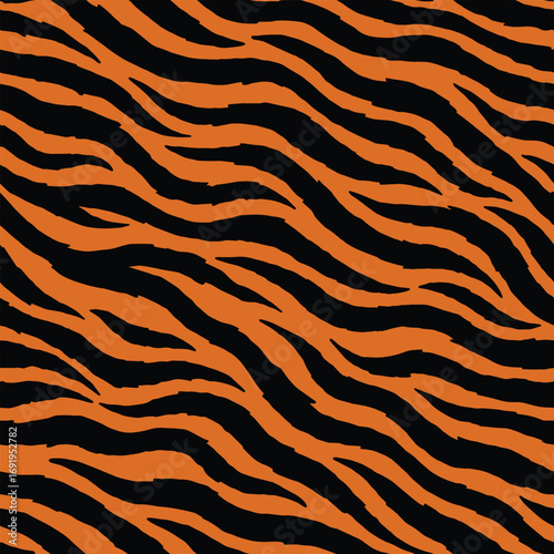 Tiger skin seamless pattern design. Animal print vector illustration background. Wildlife fur skin design illustration for web, home decor, fashion, surface, graphic design