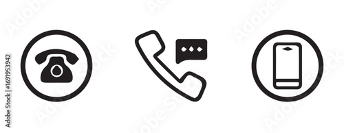 Modern Icons of Telephony Devices for Digital and Web Use  