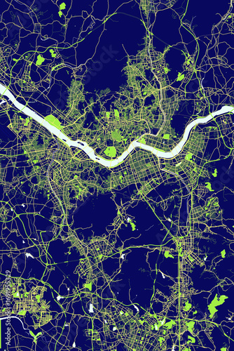 Canvas Print Seoul - South Korea Neon Aura Maps