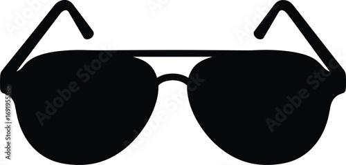 Black and white eyeglasses vector illustration, thick frame spectacles icon, optical fashion accessory silhouette, retro style reading glasses design, eyewear symbol for vision, education