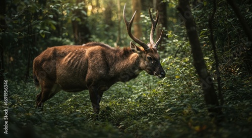 Rare Saola Antelope in the Forest, A Glimpse into the Biodiversity