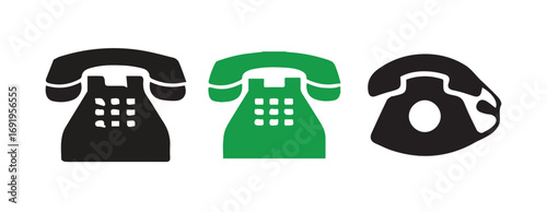 Collection of Phone Call, Mobile Phone, and Landline Phone Symbols 