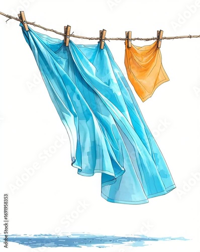 Colorful fabrics sway in the gentle breeze.