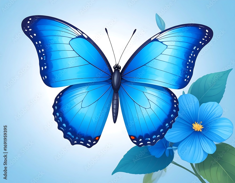 Fototapeta premium Vibrant blue butterfly