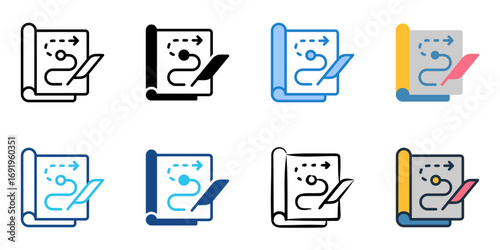 Storyline icon set multiple style collection 
