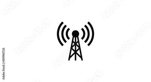 a radio tower emitting signal waves into space