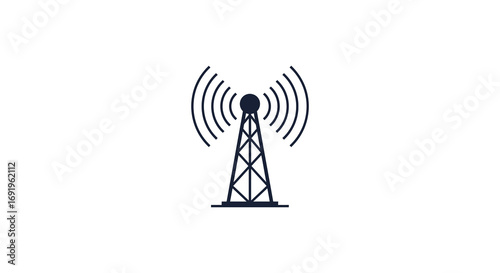 a radio tower emitting signal waves into the air