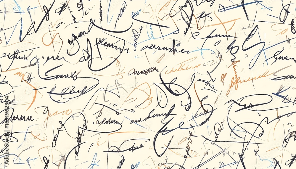Obraz premium Elegant collection of handwritten signatures on textured background in various styles