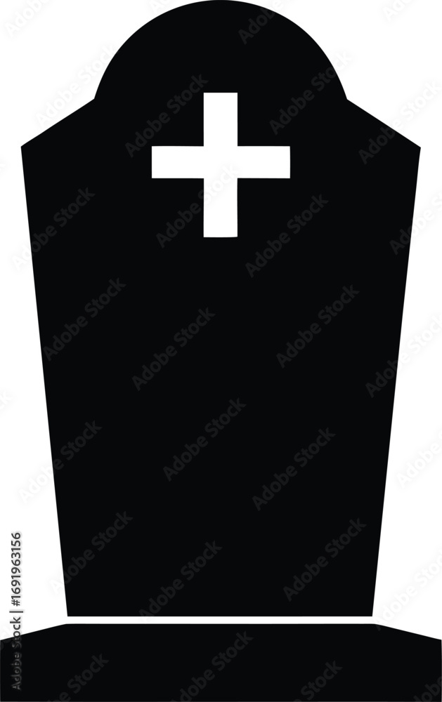 Obraz premium Cross Tombstone Silhouette