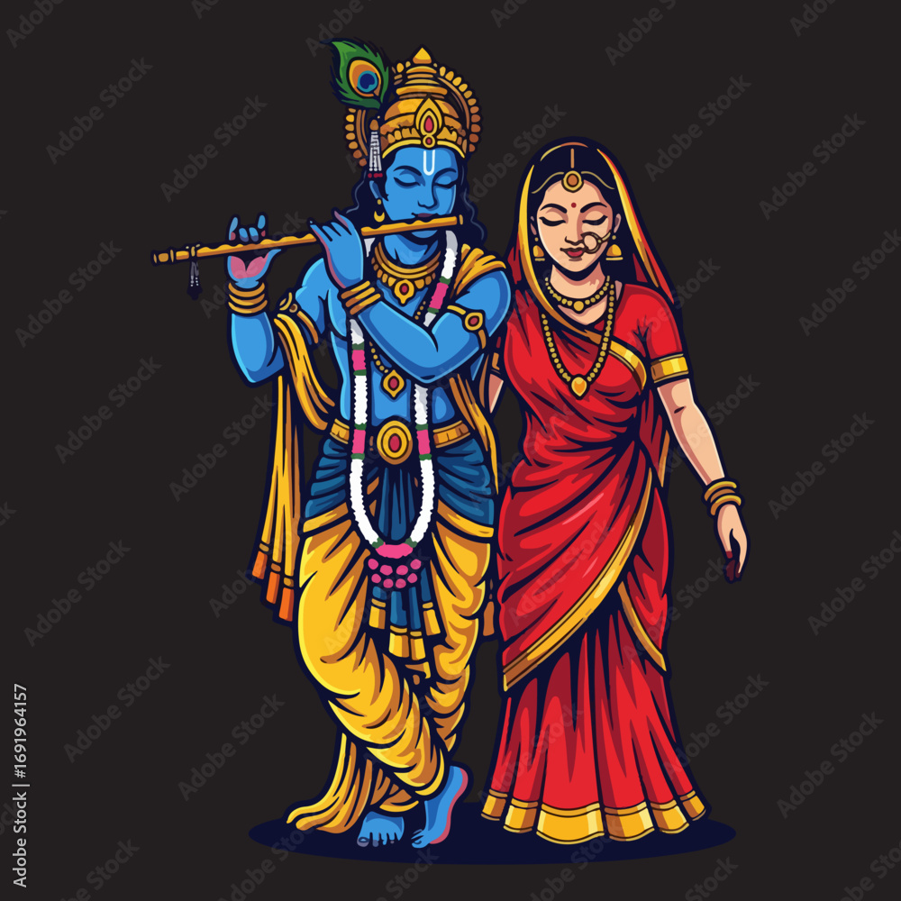 Obraz premium Illustration of RadhaKrishna