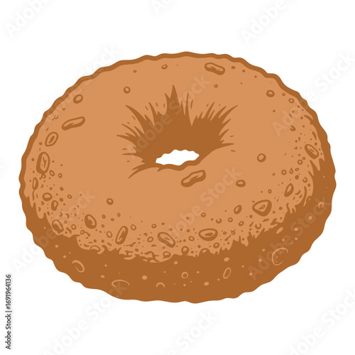 Medu Vada icon, brown color, traditional Indian snack