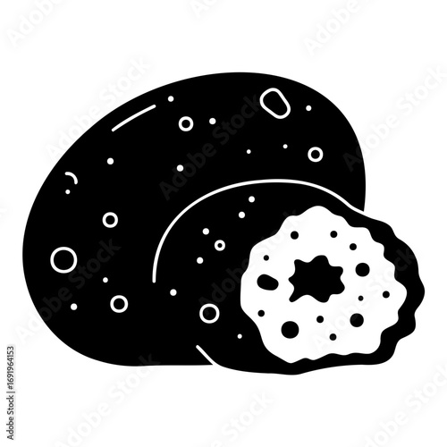 Medu Vada, black silhouette, traditional Indian snack