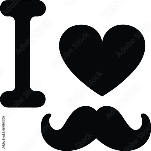 I Love Mustache Design