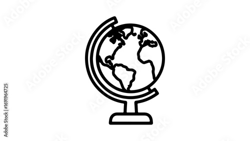 Globe icon with transparent background