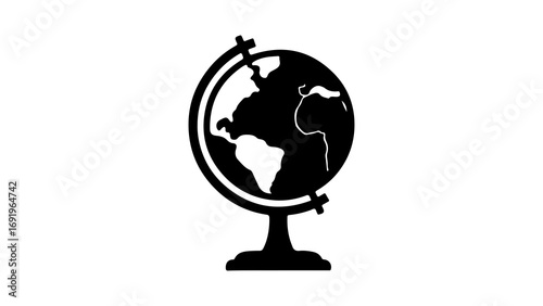 Globe icon with transparent background