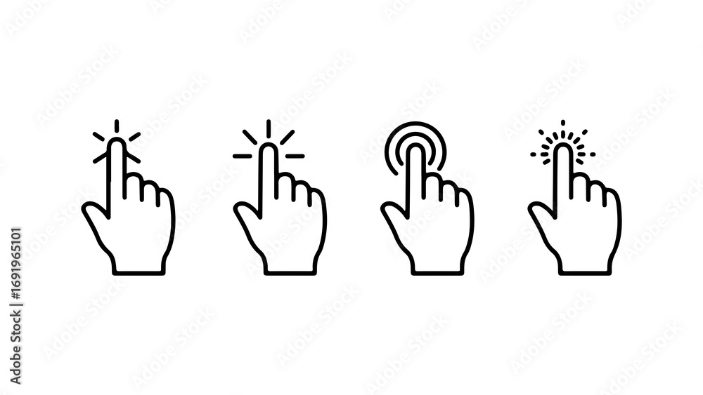 Fototapeta premium Hand icons set with transparent background