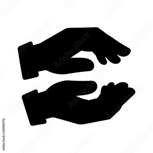 Helping hands icon with transparent background