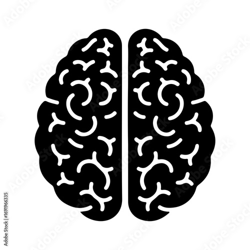 Human brain outline with transparent background