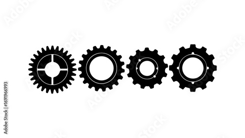 Interlocking gears with transparent background
