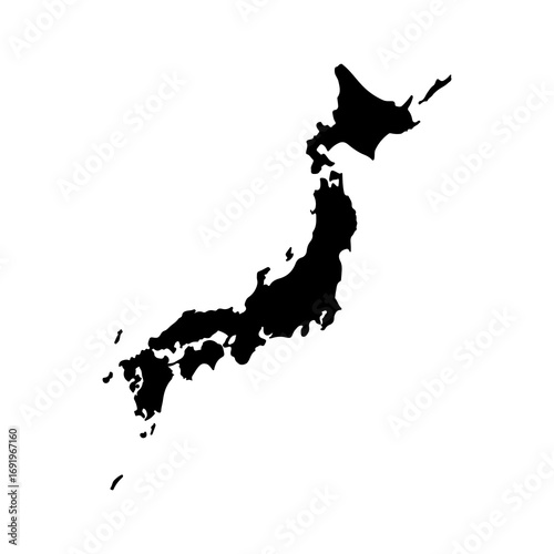 Japan map outline with transparent background