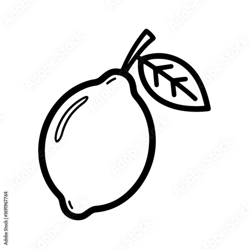 Lime fruit with leaf with transparent background