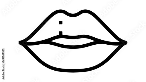 Lips outline icon with transparent background