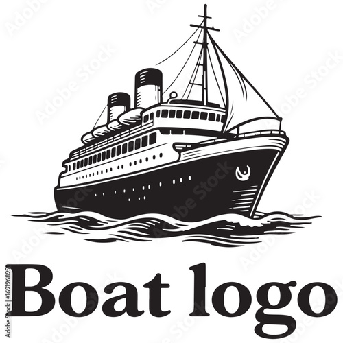 Vintage Ocean Liner Sailing Illustration