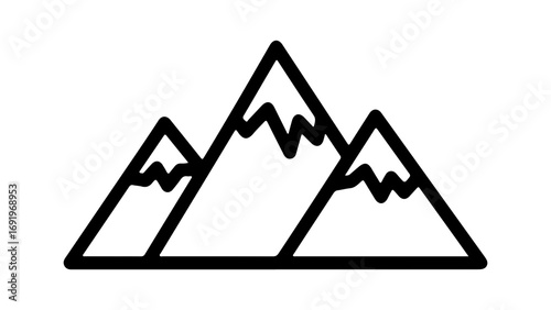 Mountain range outline with transparent background