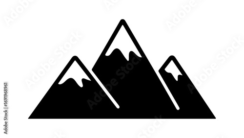 Mountain range outline with transparent background