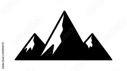 Mountain range silhouette with transparent background