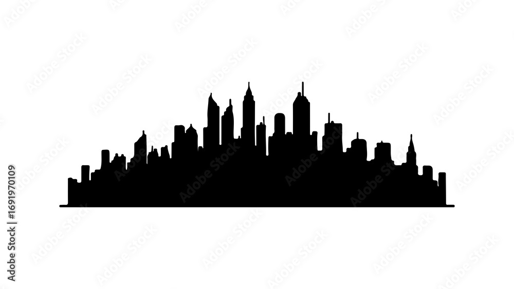 Fototapeta premium New york city skyline silhouette with transparent background