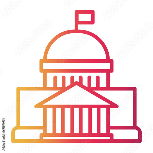 government Line Gradient Icon