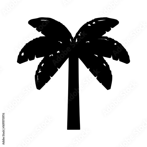 Palm tree silhouette with transparent background