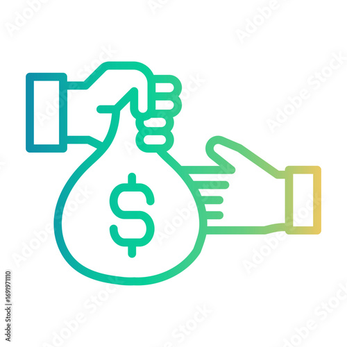 bribe Line Gradient Icon