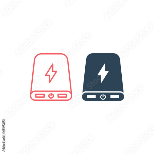 Power bank vector illustration icons set