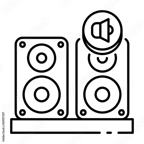 This Speaker icon is suitable for Computer Component.