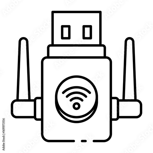 This Wifi adapter icon is suitable for Computer Component.
