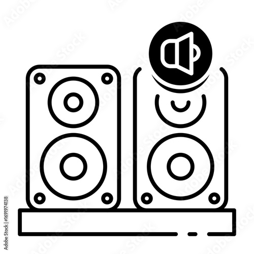 This Speaker icon is suitable for Computer Component.