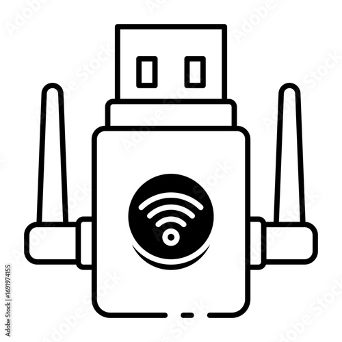 This Wifi adapter icon is suitable for Computer Component.